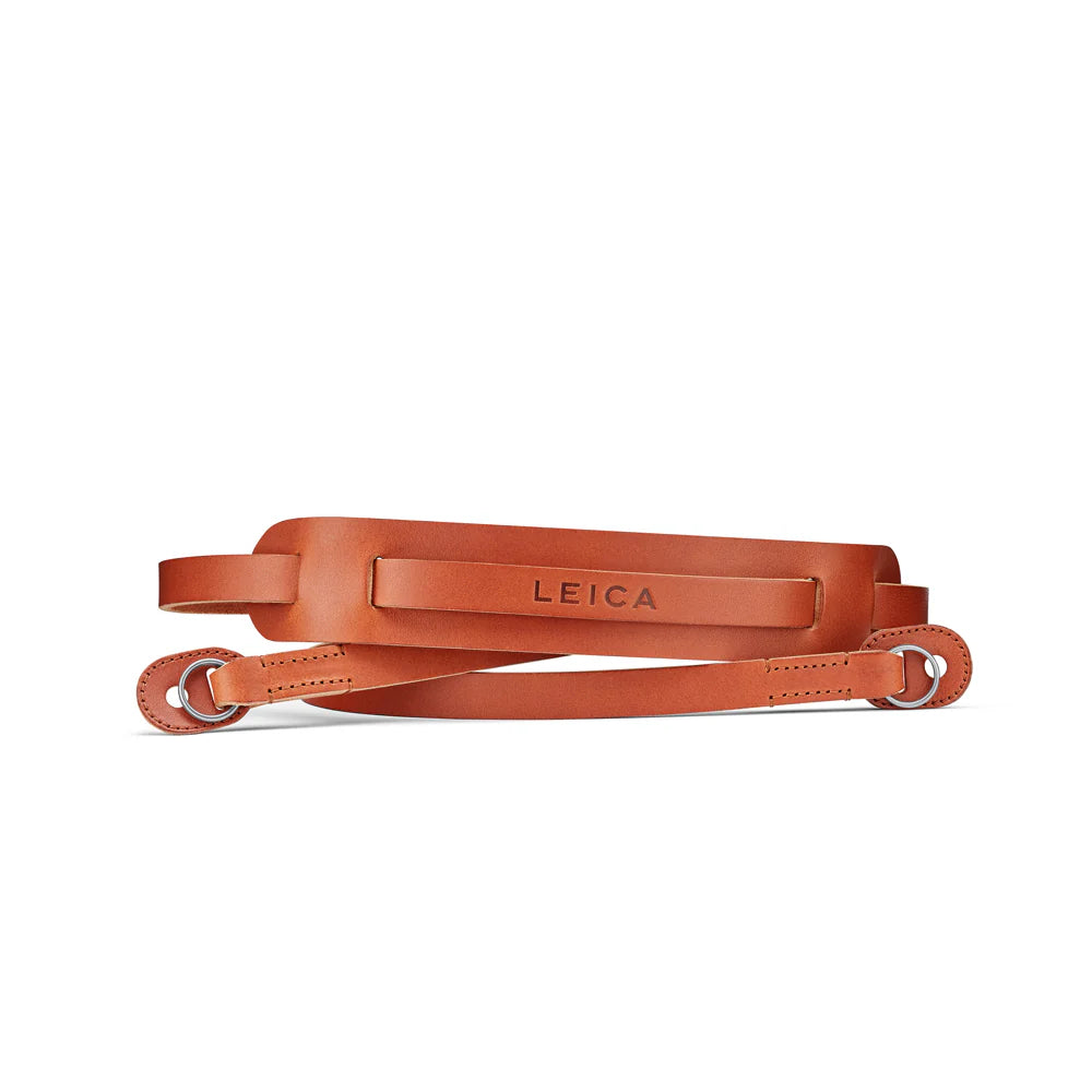 CARRYING STRAP WITH SHOULDERPAD, COGNAC LEATHER