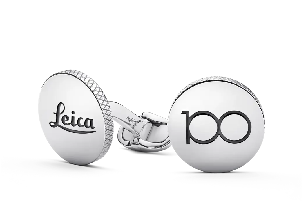 Leica Cufflinks, silver, 100 YEARS OF LEICA